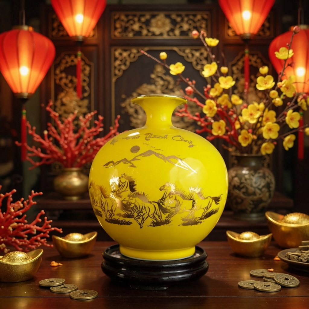 Bình Hút Lộc Mã Đáo Thành Công Màu Vàng