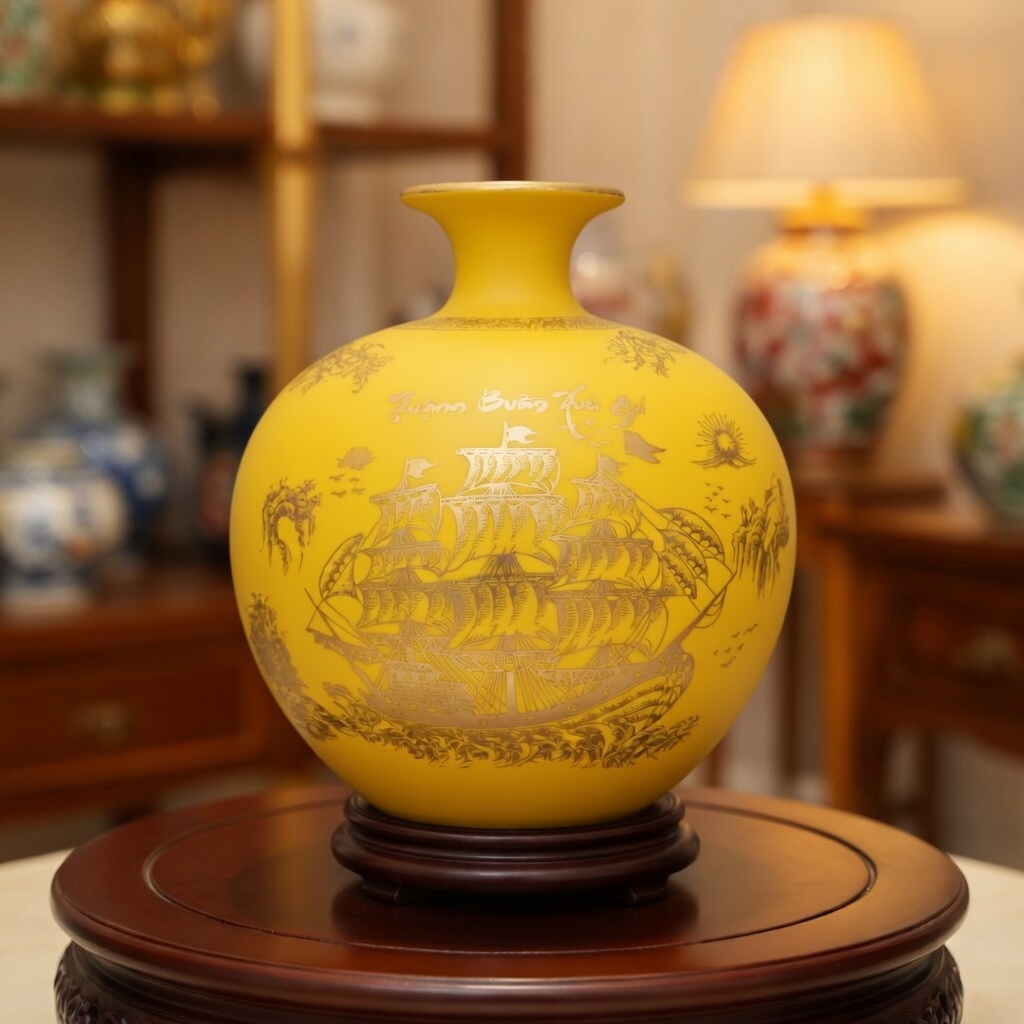 Bình Hút Lộc Thuận Buồm Xuôi Gió Màu Vàng