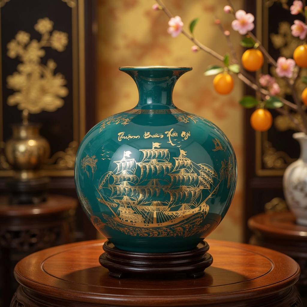 Bình Hút Lộc Thuận Buồm Xuôi Gió Màu Xanh Mallard