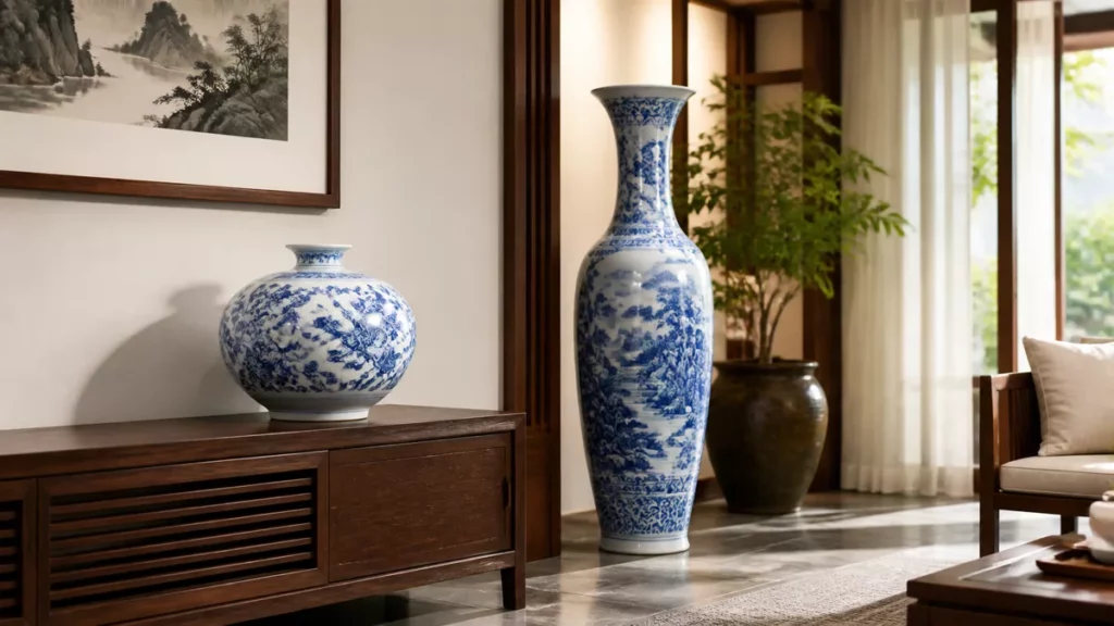 So sánh Bình hút lộc dáng tròn thấp và Lục Bình dáng cao trong không gian sống