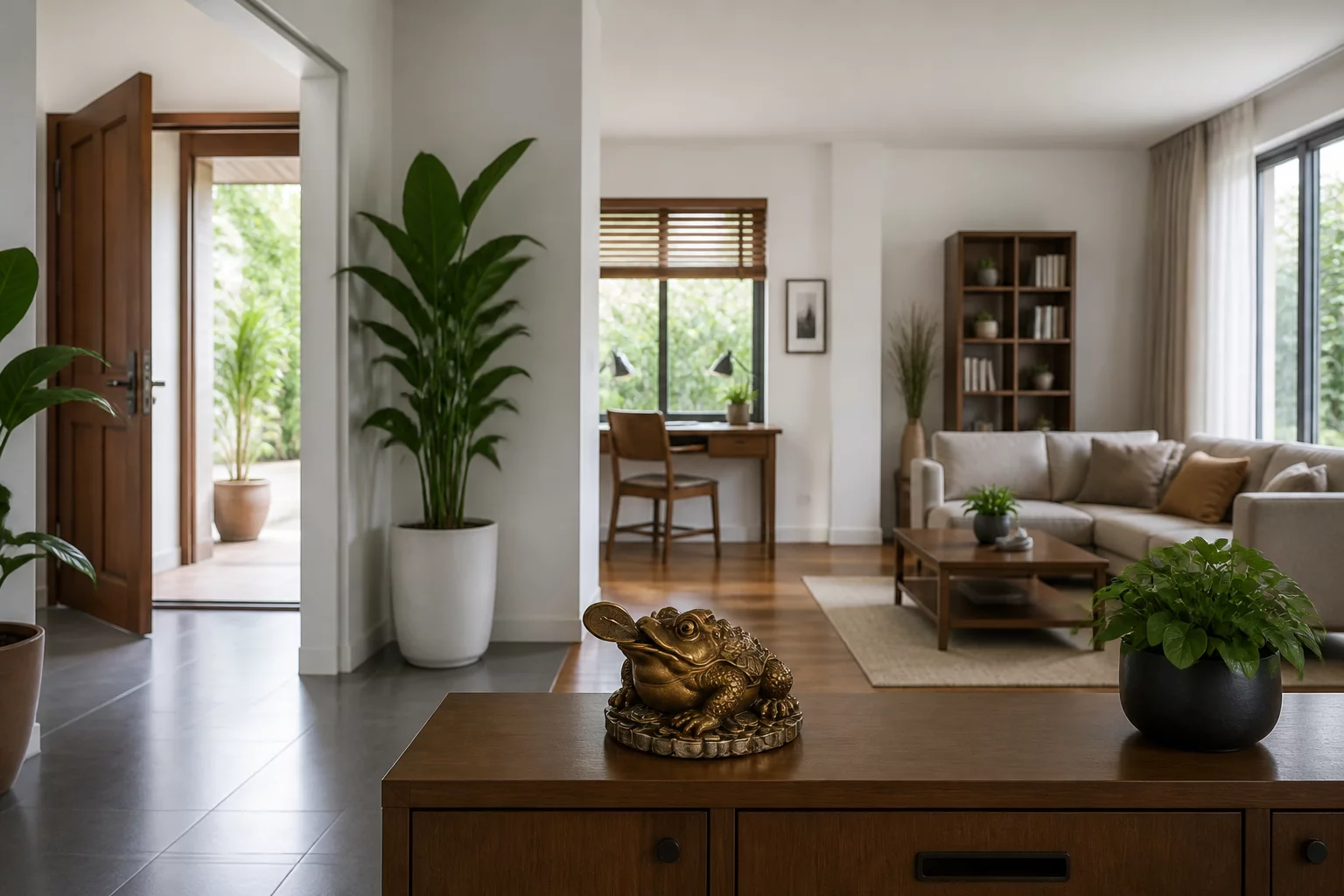Vị trí đặt cóc ngậm tiền trong nhà