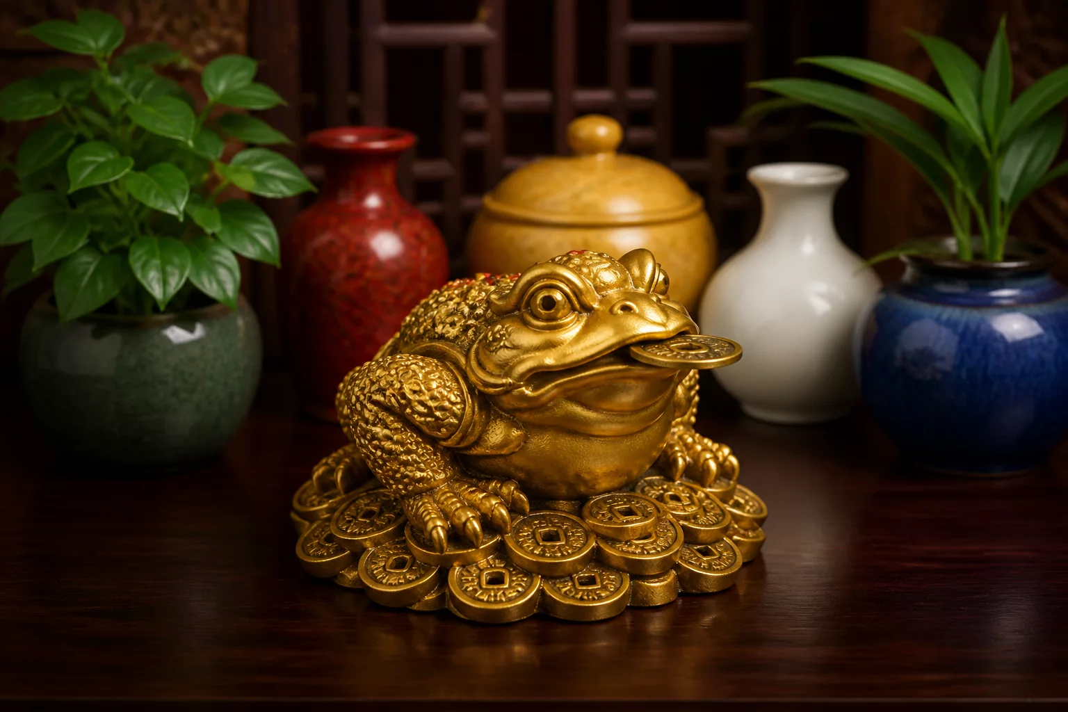 Cóc ngậm tiền và màu sắc tượng trưng ngũ hành