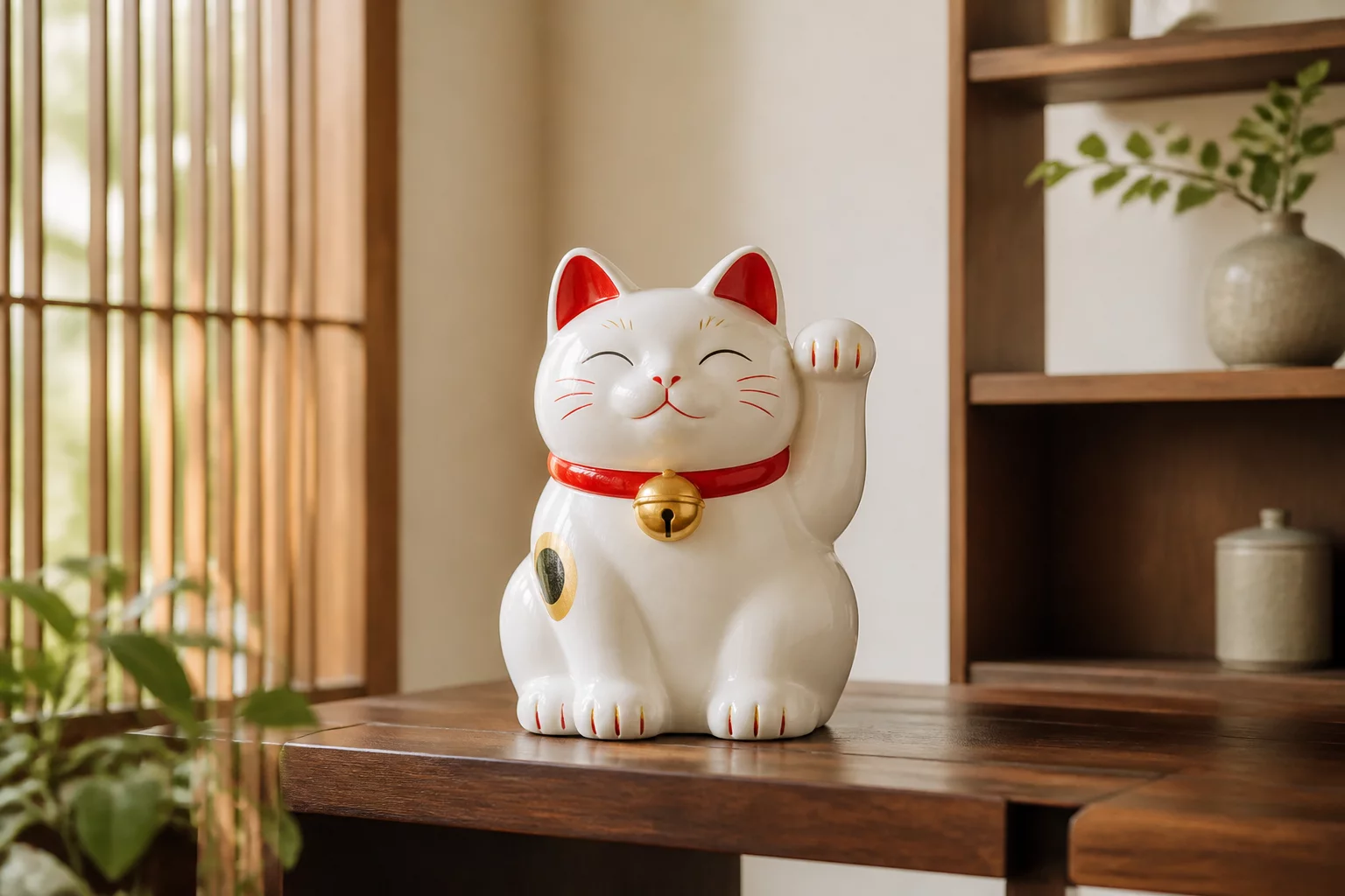 Tượng mèo thần tài truyền thống