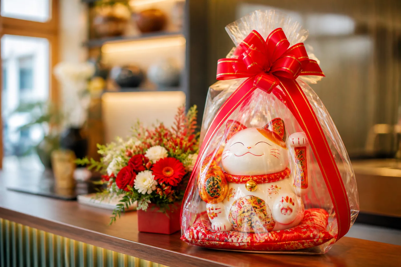 Mèo thần tài làm quà tặng khai trương