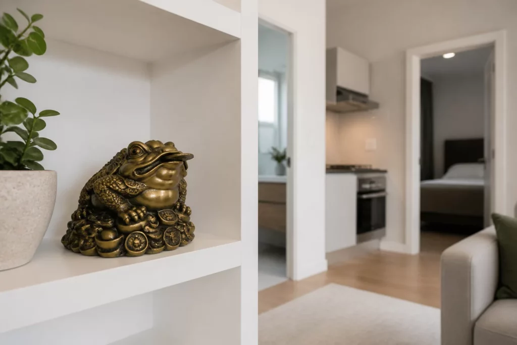 Cóc ngậm tiền đặt ở nơi sáng sạch và tránh bếp, phòng ngủ
