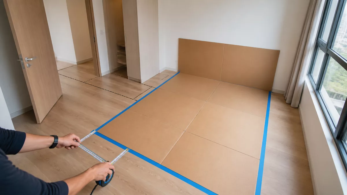Đo khoảng trống cho giường cửa tủ và lối đi trước khi bố trí