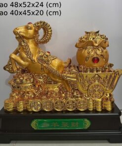 Tượng Dê Kéo Túi Tiền